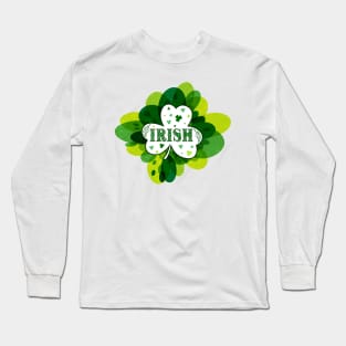 IRISH Giant Circle Shamrock Long Sleeve T-Shirt